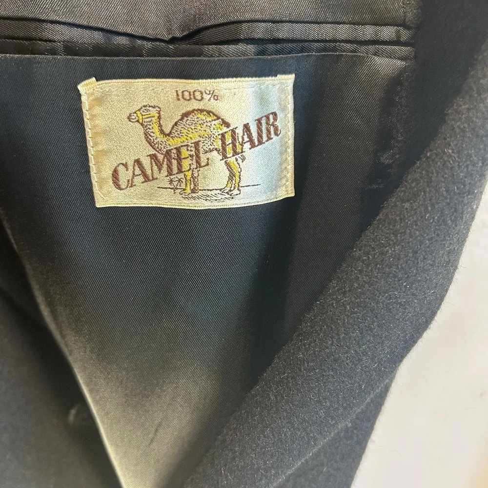 Hunt Valley 100% Camel Hair Blazer coat jacket Men 42R Classic Fit Navy Blue EUC